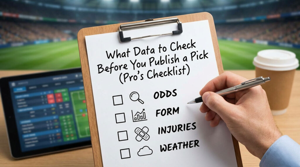 What Data to Check Before You Publish a Pick (Pro’s Checklist)